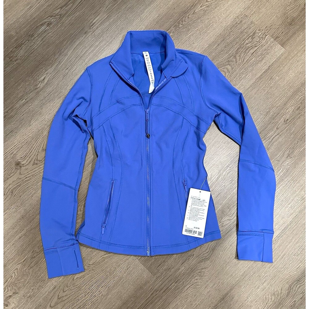 lululemon Define Jacket Women's 6 Blue Full Zip Thumbholes Pockets Slim Fit